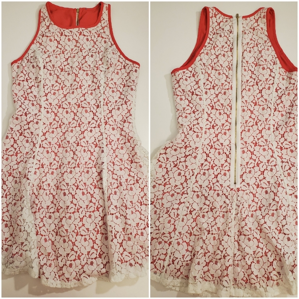 Girl's Pink and White Lace Dress